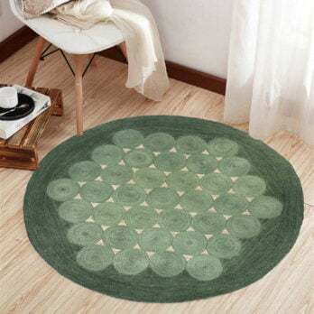 Tapis rond jute kaki