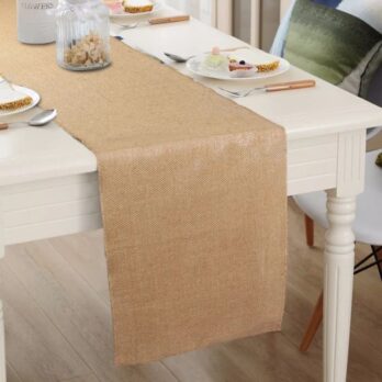 Chemin de table en toile de jute pour communion