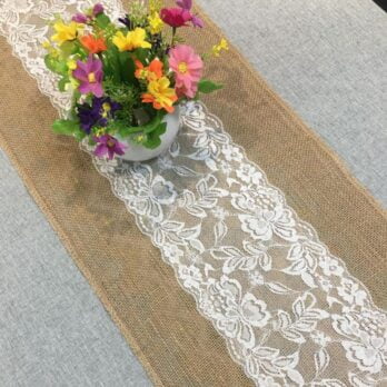 Chemin de table mariage toile de jute