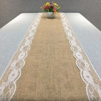 Chemin de table mariage toile de jute