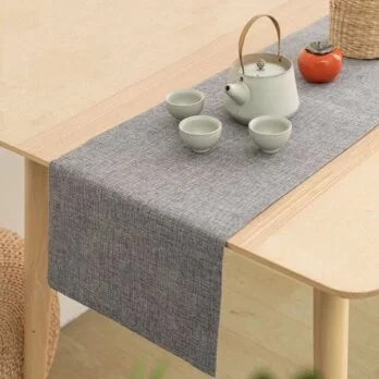 Chemin de table toile de jute gris