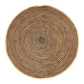 Grand tapis rond jute