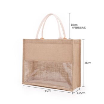 Sac en toile de jute avec fenêtre