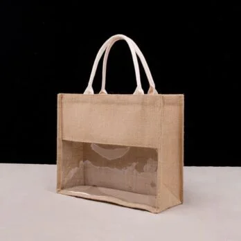 Sac en toile de jute avec fenêtre