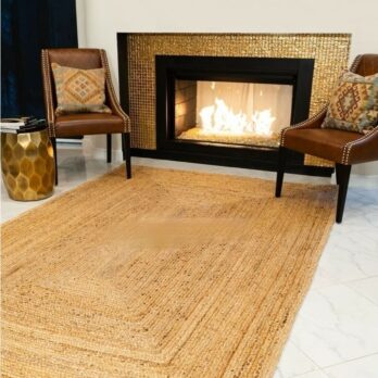 Tapis jute rectangulaire extérieur