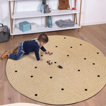 Tapis jute rond pour chambre de bébé