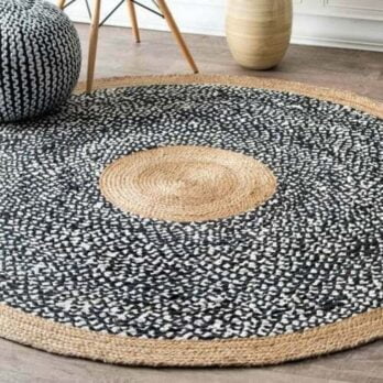 Tapis rond jute et coton