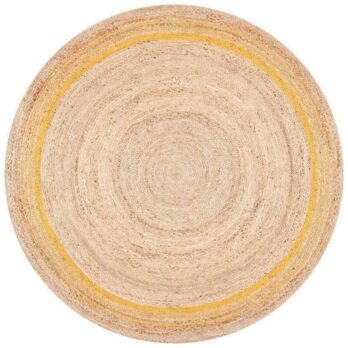 Tapis rond jute et doré