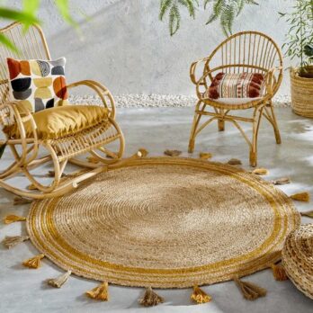 Tapis rond jute extérieur