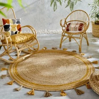 Tapis rond jute extérieur