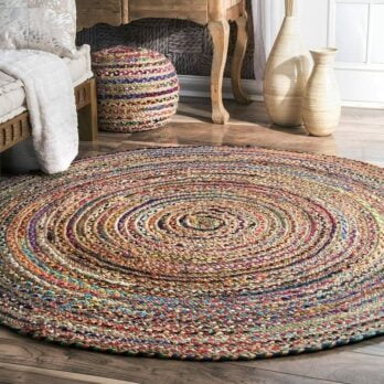 Tapis rond jute multicolore