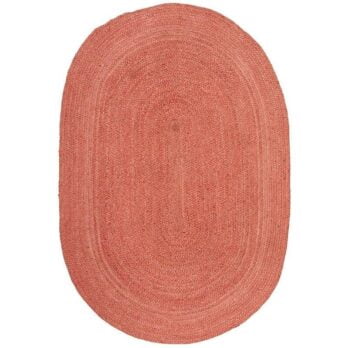 Tapis rond jute rose