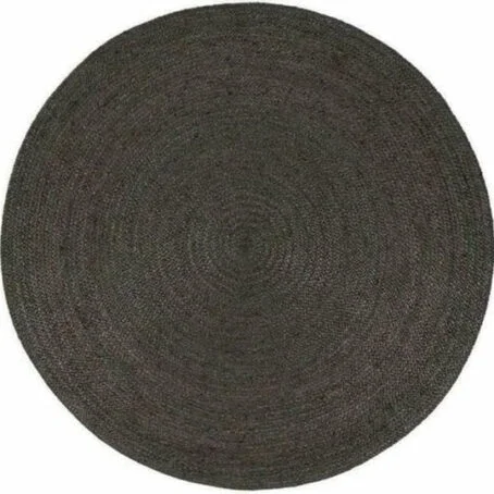 tapis rond noir jute 4